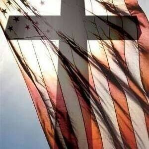 Cross and flag